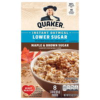 Quaker Instant Oatmeal, Lower Sugar, Maple & Brown Sugar - 8 Each