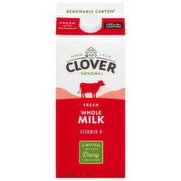 Clover Sonoma Milk, Whole - 0.5 Gallon