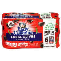 Early California Pitted Ripe Large Olives - 6 Each