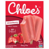 Chloe's Fruit Pops, Strawberry - 4 Each