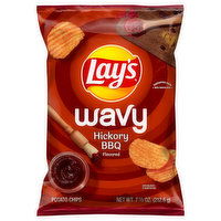 Lay's Potato Chips, Hickory BBQ Flavored, Wavy - 7.5 Ounce