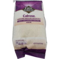 First Street Rice, Enriched, Medium Grain, Calrose, 25 Pound