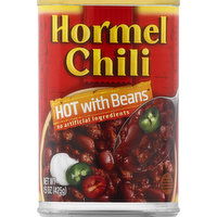 Hormel Chili, Hot with Beans, 15 Ounce