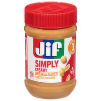 Jif Creamy Unsweetened Peanut Butter Spread - 15 Ounce