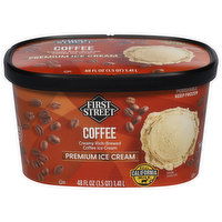 First Street Ice Cream, Premium, Coffee, 48 Fluid ounce