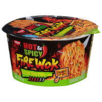 Nissin Noodles, Sizzlin Rich Pork Flavor, Hot & Spicy - 4.37 Ounce