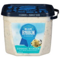 Blue Ribbon Classics Frozen Dairy Dessert, Cookies 'N Cream, Friends + Family Size, 128 Ounce