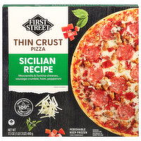 First Street Pizza, Thin Crust, Sicilian Recipe - 17.3 Ounce