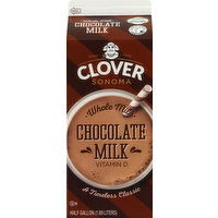 Clover Milk, Whole, Chocolate - 0.5 Gallon