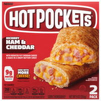 Hot Pockets Sandwiches, Crispy Buttery Crust, Hickory Ham & Cheddar, 2 Pack - 2 Each