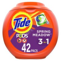 Tide PODS Liquid Laundry Detergent Pacs, Spring Meadow Scent - 42 Each