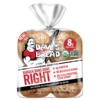 Dave's Killer Bread Burger Buns, Organic, 8 Each