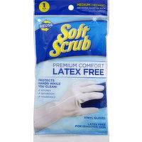 Soft Scrub Gloves, Vinyl, Latex Free, Medium - 1 Each