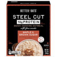 Better Oats Oatmeal, Quick Cooking, Steel Cut, Maple & Brown Sugar - 8 Each