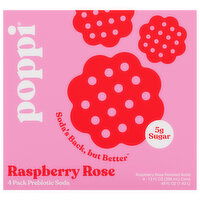 Poppi Raspberry Rose Prebiotic Soda, 4 Each