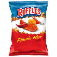 Ruffles Potato Chips, Flamin' Hot Flavored - 8 Ounce