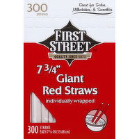 First Street Straw, Red, Giant, 7-3/4 Inch - 300 Each