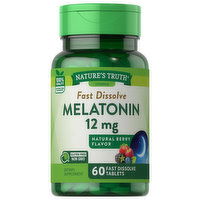 Nature's Truth Melatonin, 12 mg, Fast Dissolve Tablets, Natural Berry Flavor - 60 Each