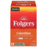 Folgers Coffee, Medium, Colombian, K-Cup Pods, 12 Each