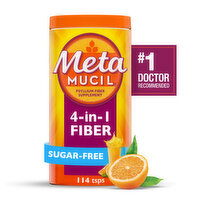 Metamucil 4 in 1 Fiber Supplement Powder, Sugar-Free, Orange, 114 tsp - 23.3 Ounce