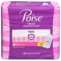 Poise Pads, Maximum, Long - 39 Each