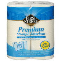 First Street Paper Towels, Premium, Strong & Absorbent, Big Roll, 2-Ply, Multi Size - 2 Each