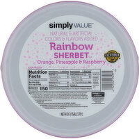 Simply Value Sherbet, Rainbow, 4 Quart