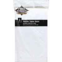 First Street Table Skirt, Plastic, White - 1 Each