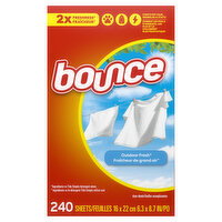 Bounce Fabric Softener Sheets, Outdoor Fresh Scent - 240 Each