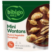 Bibigo Wontons Pork & Vegetable Mini Dumplings - 24 Ounce