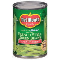 Del Monte Green Beans, No Salt Added, French Style, Fresh Cut - 14.5 Ounce