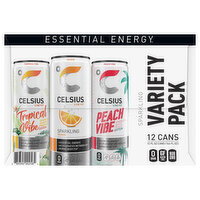 Celsius Sparkling Tropical Vibe/Orange/Peach Vibe Energy Drink Variety Pack - 12 Each
