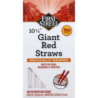 First Street Straws, Red, Giant, 10-1/4 Inches - 380 Each