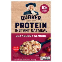 Quaker Oatmeal, Instant, Protein, Cranberry Almond - 6 Each