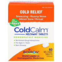 Boiron Cold Relief, Homeopathic, Unflavored, Meltaway Tablets - 60 Each