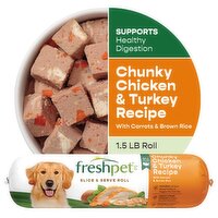 Freshpet Healthy & Natural Dog Food, Fresh Chicken & Turkey Roll, 1.5lb - 1.5 Pound