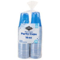 First Street Party Cups, Blue Plastic, 16 Ounce, 100 Each