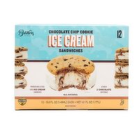 Brothers Chocolate Chip Cookie Ice Cream Sandwiches - 12 Each