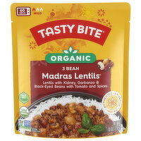 Tasty Bite Organic 3 Bean Hot Madras Lentils - 10 Ounce