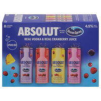 Absolut Vodka, Sparkling, Cranberry, Variety Pack - 8 Each