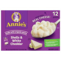 Annie's Macaroni & Cheese, Shells & White Cheddar - 12 Each