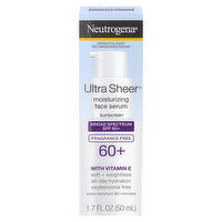 Neutrogena Sunscreen, Face Serum, Moisturizing, Fragrance Free, SPF 60+ - 1.7 Fluid ounce