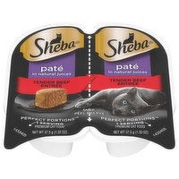 Sheba Cat Food, Tender Beef Entree, Premium, Pate - 2.6 Ounce