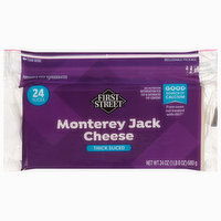 First Street Sliced Cheese, Monterey Jack, Thick - 24 Each