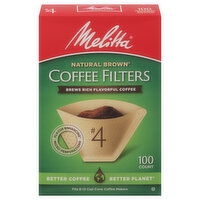 Melitta Coffee Filters, Natural Brown, No. 4 - 100 Each