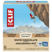Clif Bar White Chocolate Macadamia Nut Energy Bars - 5 Each