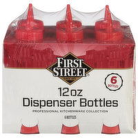 First Street Dispenser Bottles, 12 Ounce - 6 Each