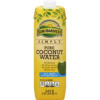 Sun Harvest Coconut Water, Pure - 33.8 Ounce