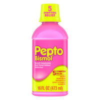 Pepto-Bismol Liquid, Nausea, Upset Stomach & Diarrhea Relief, Over-the-Counter Medicine, 16 Oz, 16 Ounce