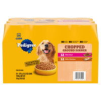 Pedigree Dog Food, with Beef/with Chicken, Chopped Ground Dinner - 24 Each